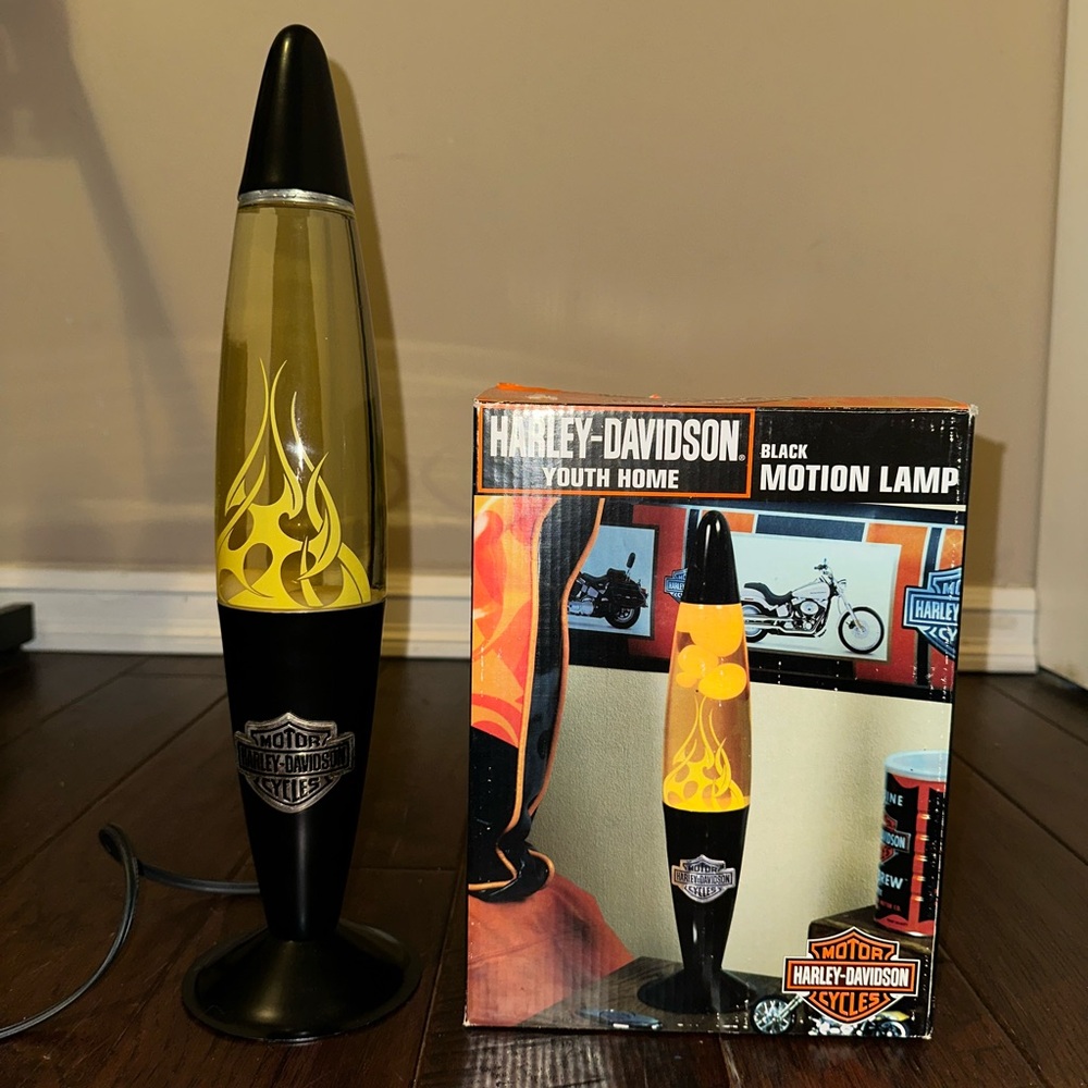 Harley-Davidson Black and Orange Lava Lamp